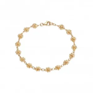 Sixteen Bellis Daisy Stud 18ct Gold Plated Bracelet BR6005_GP