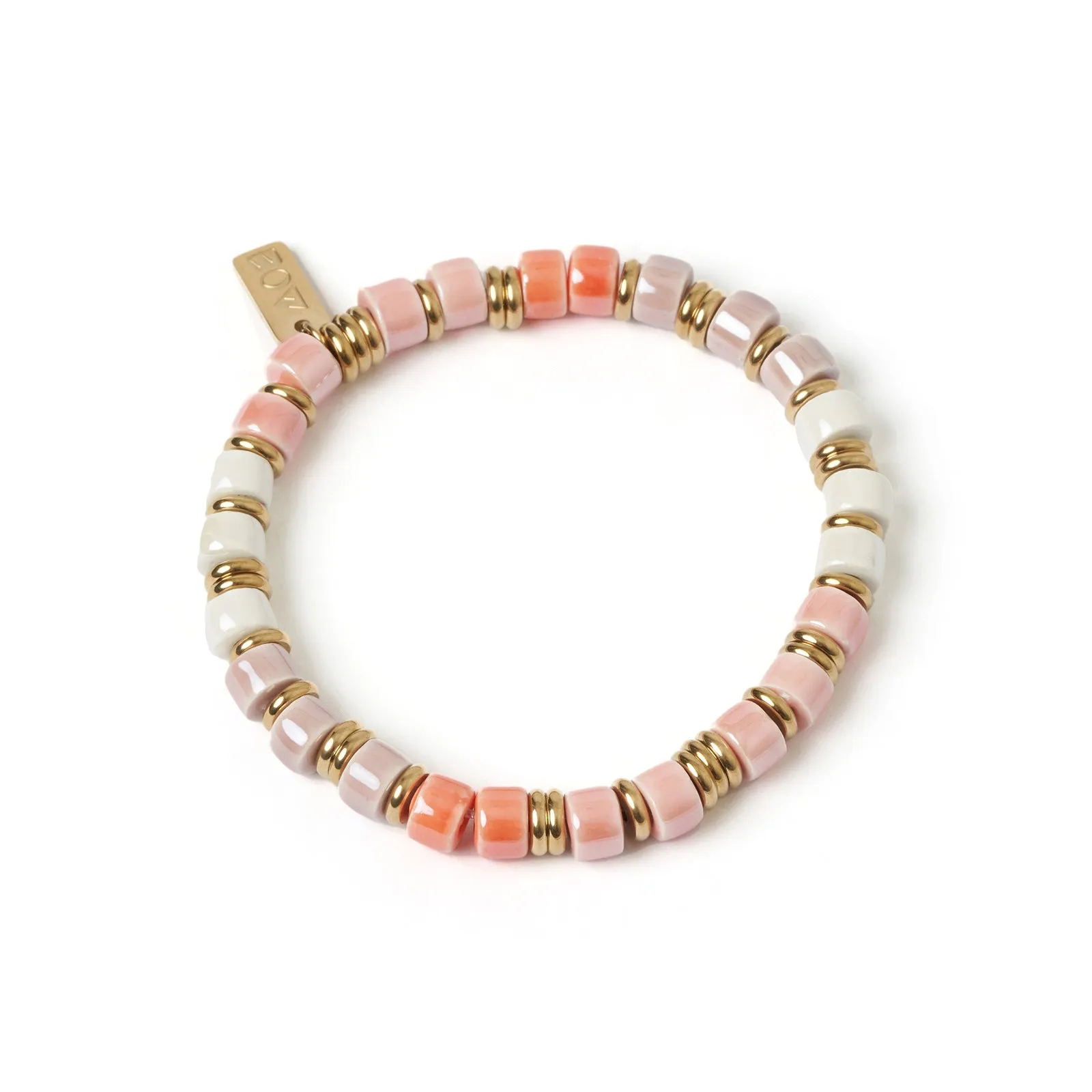 Skylar Ceramic and Gold Bracelet - Peony