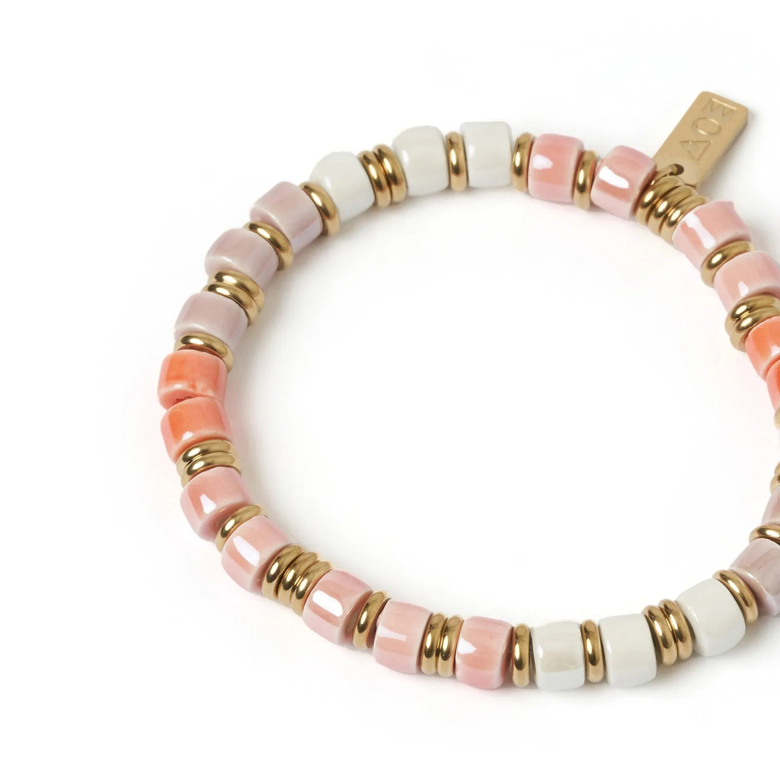 Skylar Ceramic and Gold Bracelet - Peony