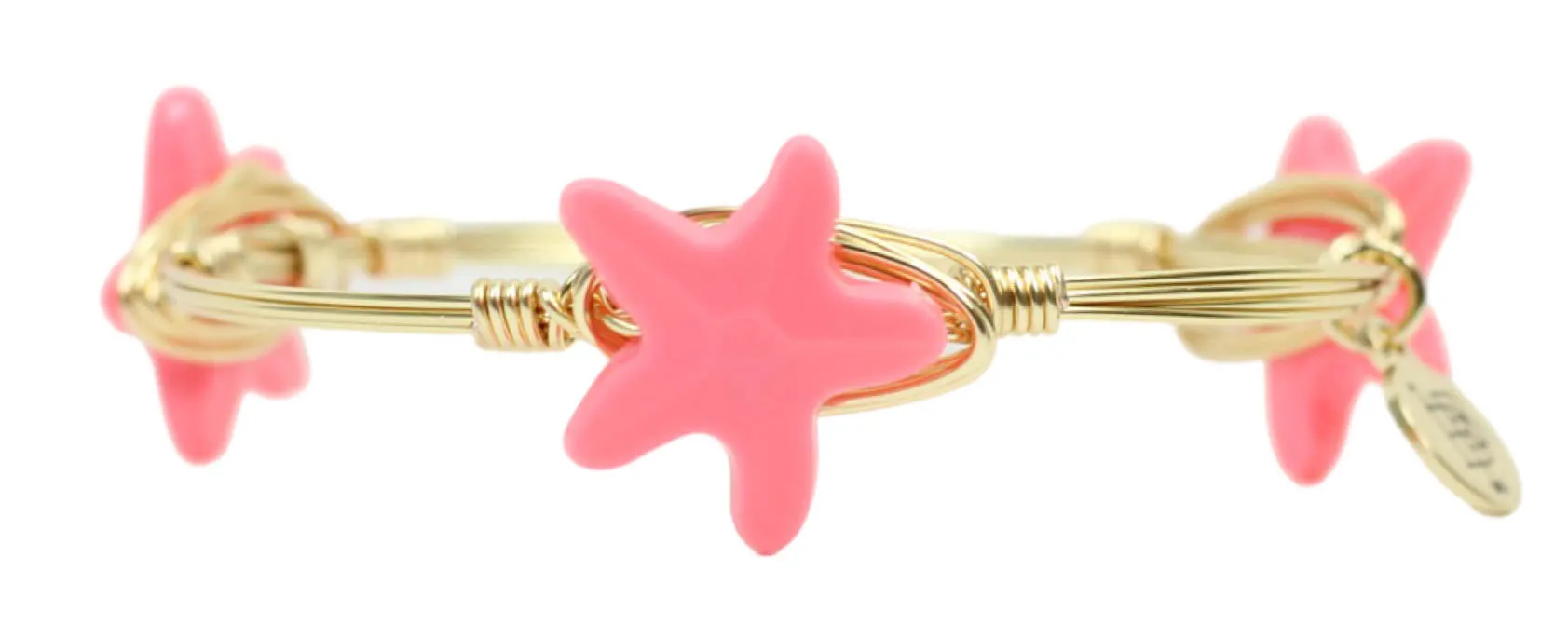 Starfish Bangle Bracelet - Hot Coral