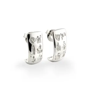 Sterling Silver History of Ireland Stud Earrings