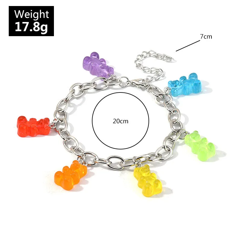 Sweet Candy Bear Pendant Bracelet