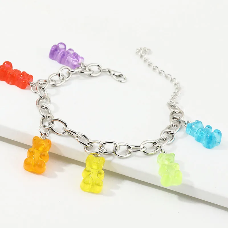 Sweet Candy Bear Pendant Bracelet