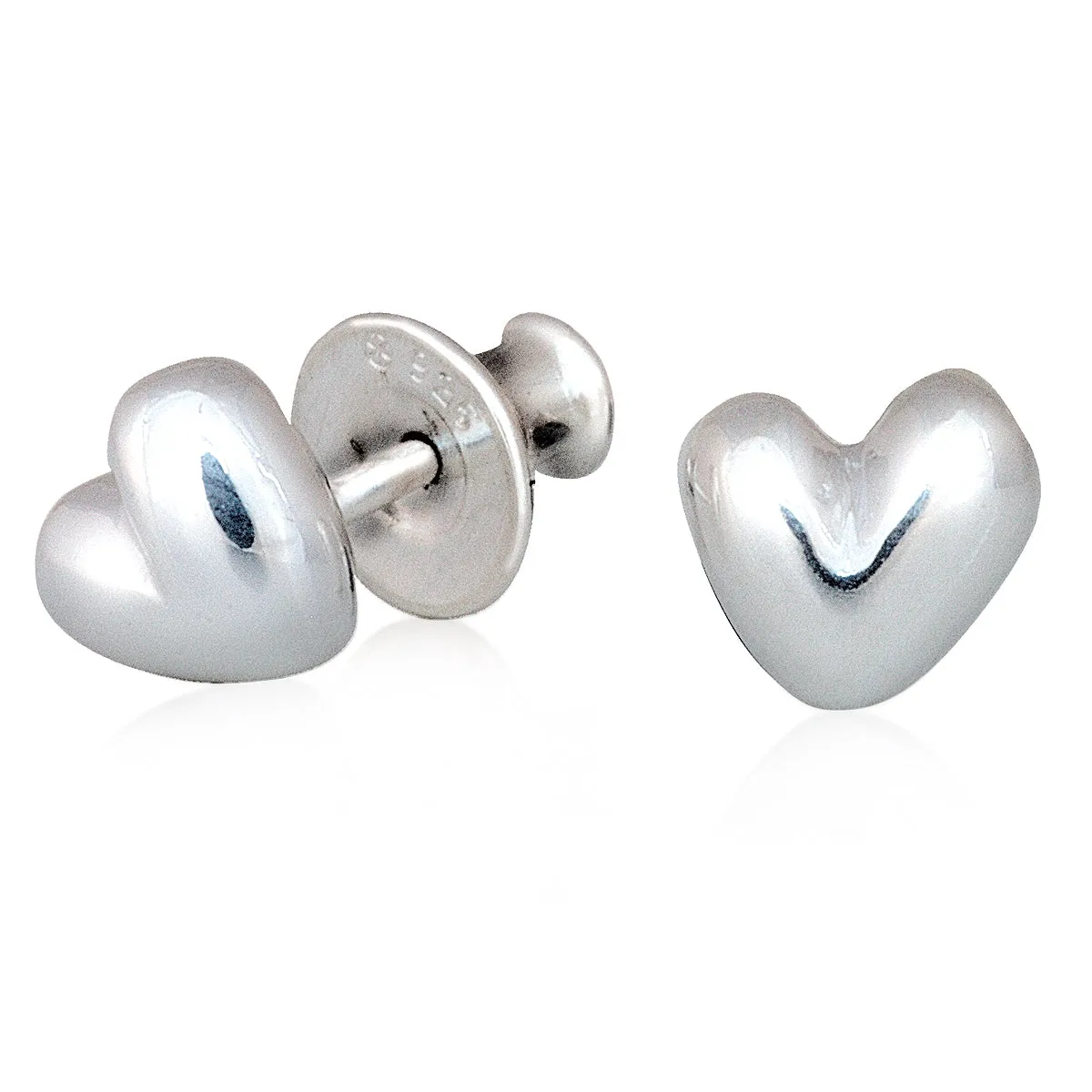 Sweetheart Silver Stud Earrings