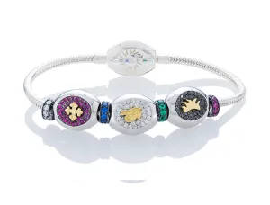 The Sydney Pavé Classic Bracelet on Silver - large charms