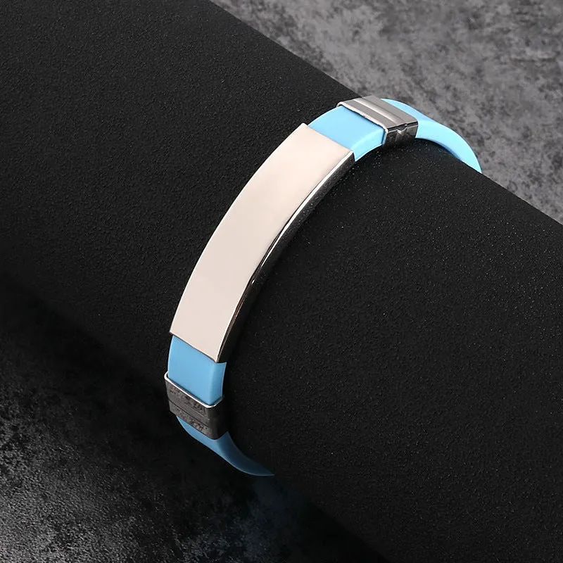 Titanium steel silicone bracelet for couples