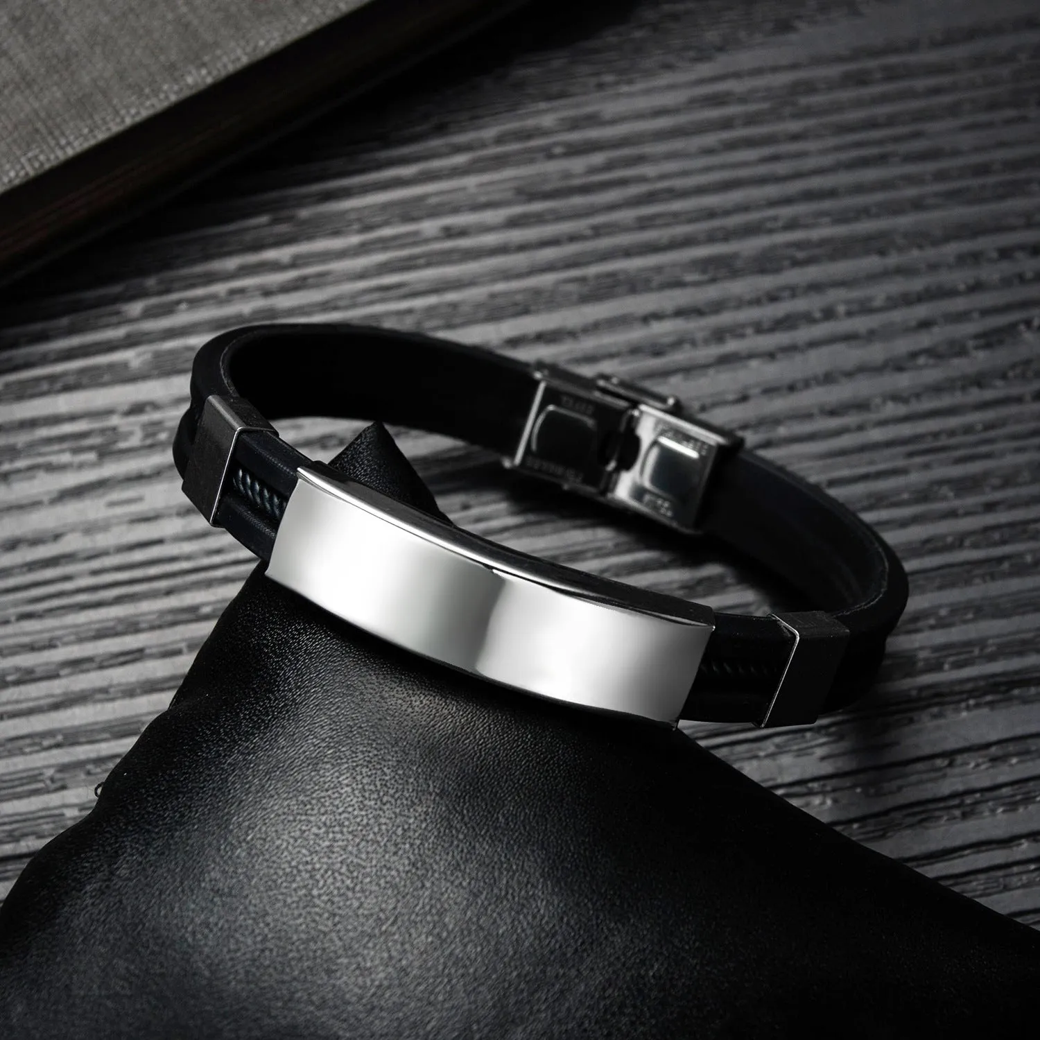 Titanium steel silicone bracelet for couples