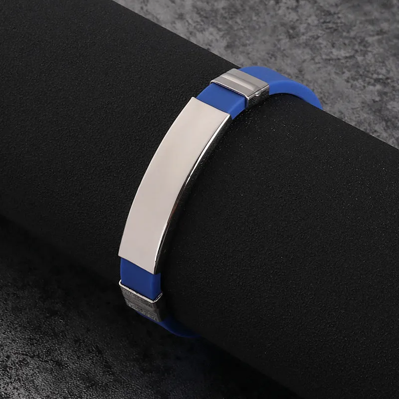 Titanium steel silicone bracelet for couples