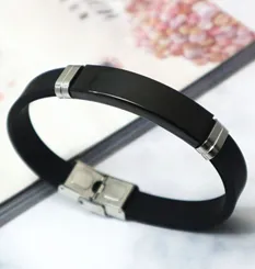 Titanium steel silicone bracelet for couples