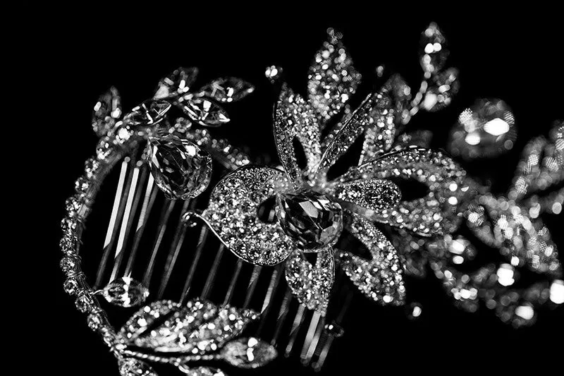 Trina Flower Twine Hair Comb | Swarovski Crystal