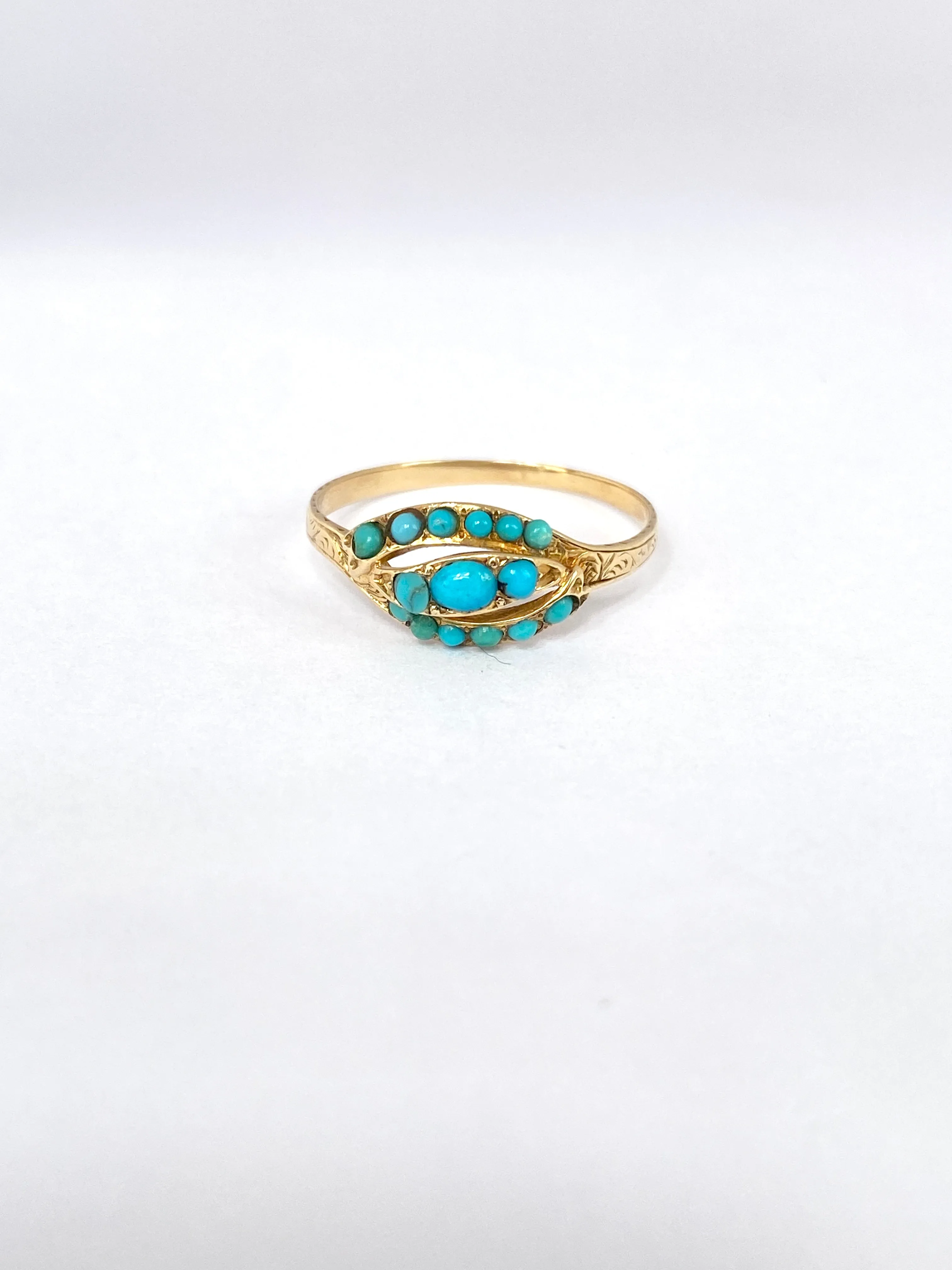 Victorian, Antique 9ct Gold Turquoise Ring