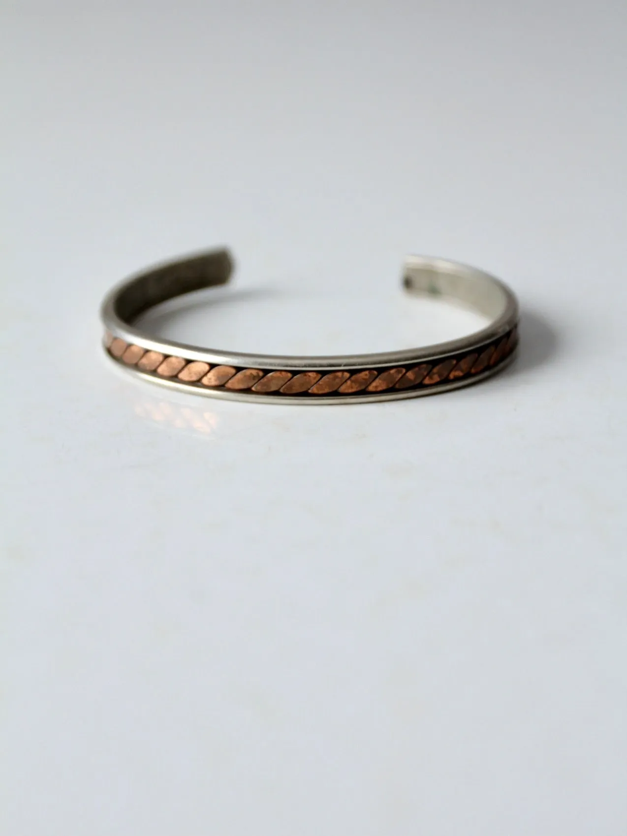 vintage copper mixed metal cuff