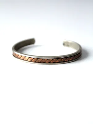 vintage copper mixed metal cuff