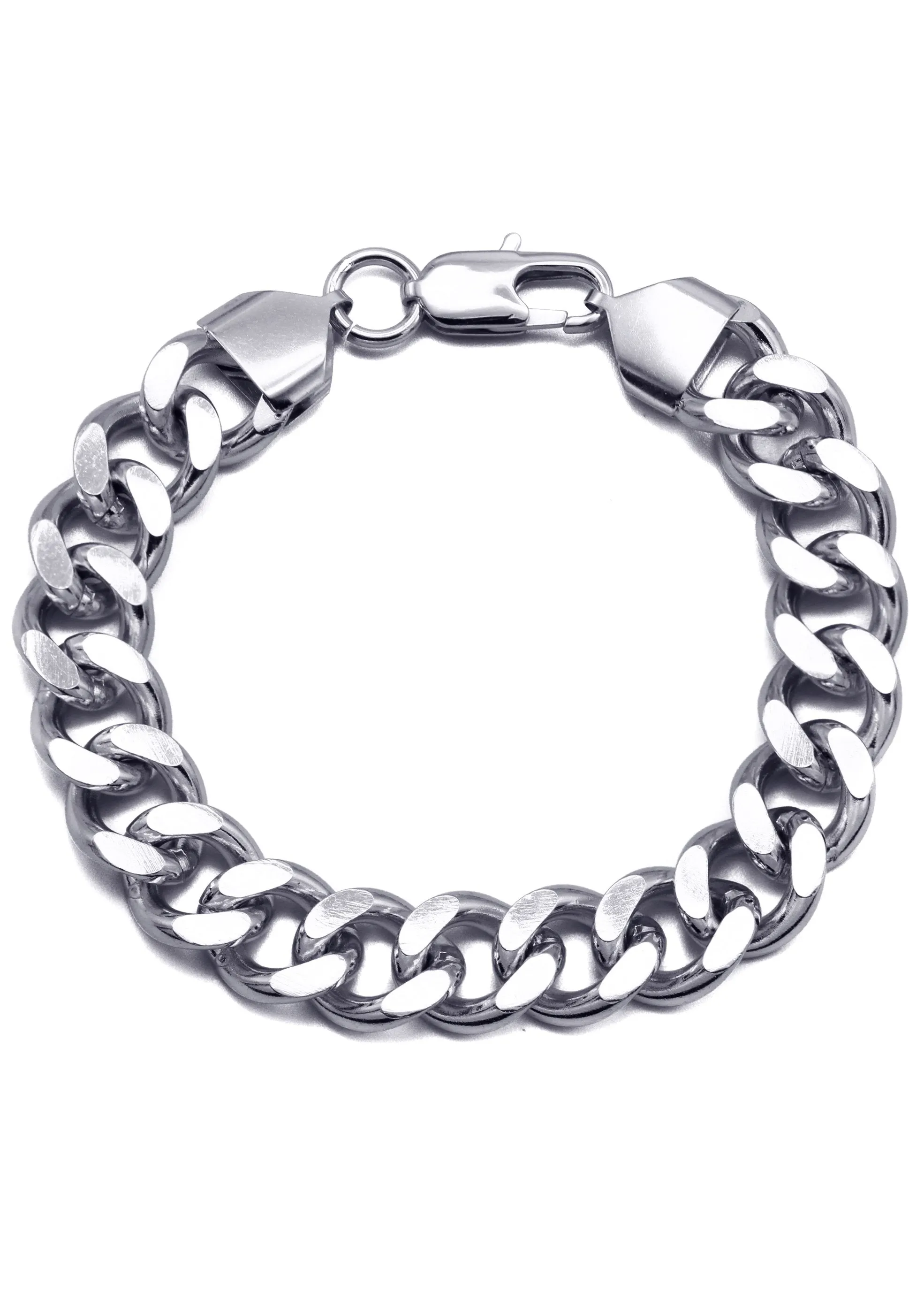 White Gold Plated Cuban Curb Bracelet