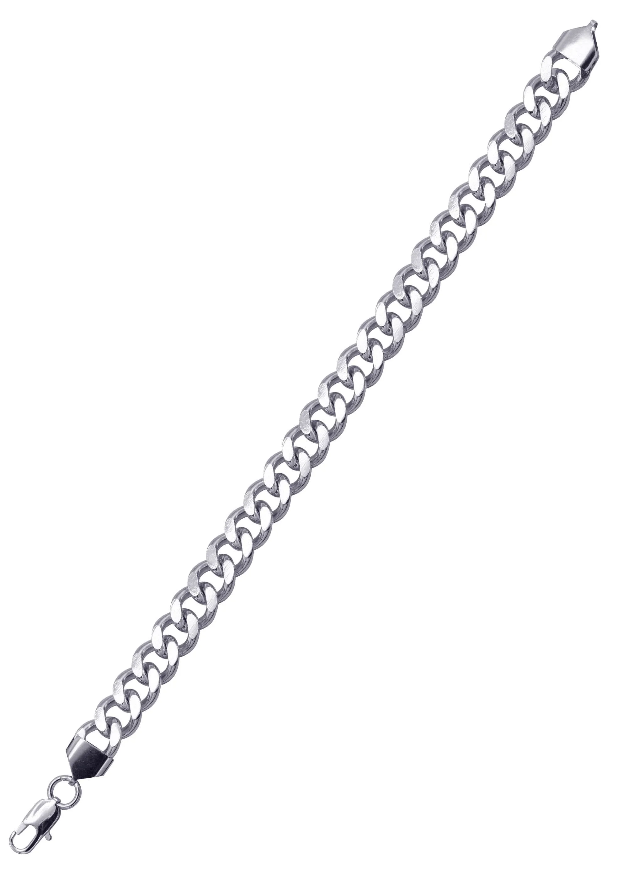 White Gold Plated Cuban Curb Bracelet