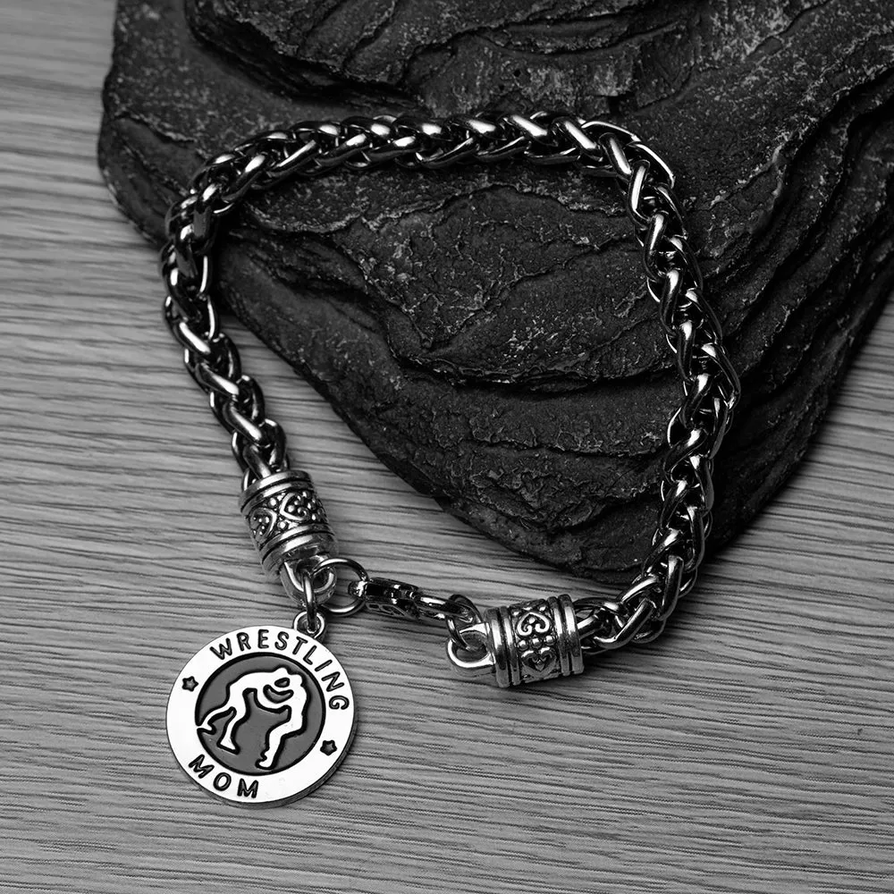 Wrestling Mom Charm Rope Bracelet