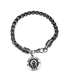 Wrestling Mom Charm Rope Bracelet