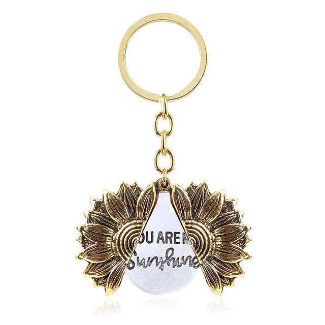 You are my sunshine Open Sunflower Gold Necklace