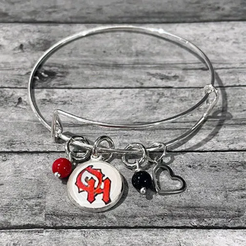 Your Favorite Sports Team Custom Silver Bangle Charm Bracelet